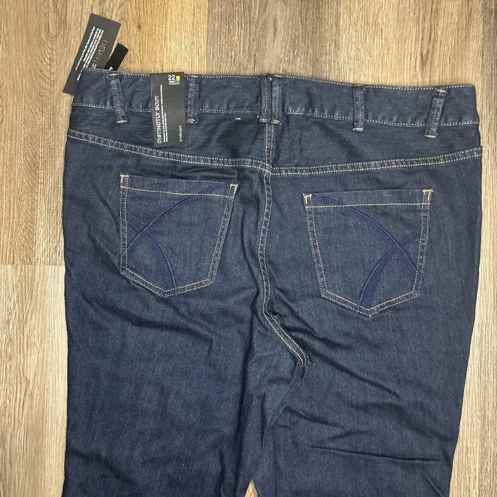 Lane Bryant Distinctly Boot Jeans Women's Size 22P Blue Stretch Dark Wash NWT - Picture 4 of 13